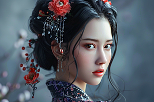 妆造发型美妆高清摄影图