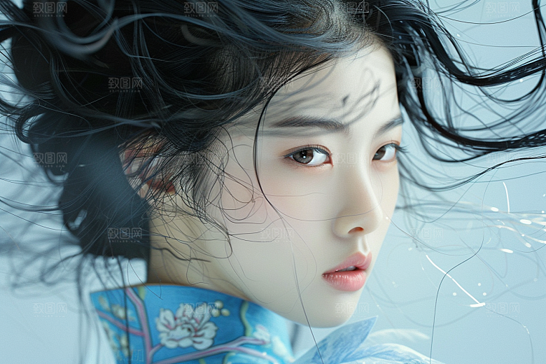 妆造发型艺术发型写真摄影图