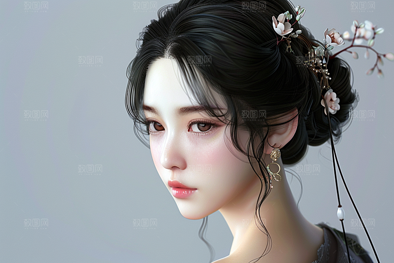 妆造发型艺术写真摄影图