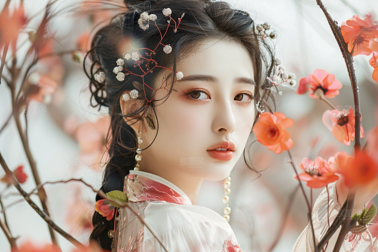 妆造发型唯美人物摄影图