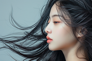 妆造发型唯美美妆造型摄影图