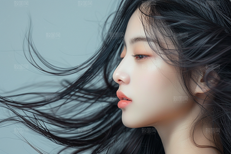 妆造发型唯美美妆造型摄影图