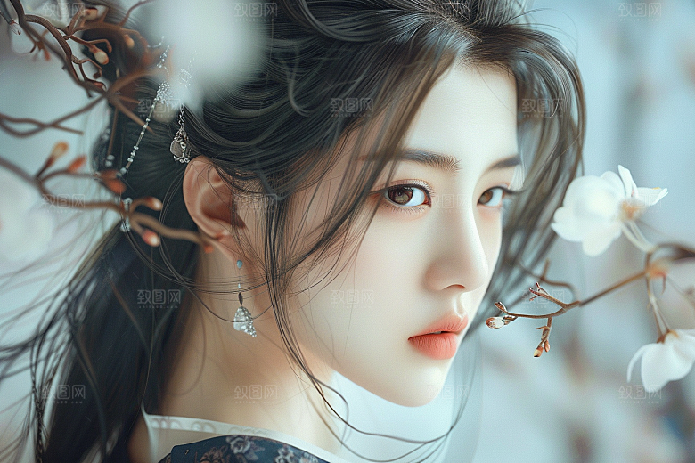 妆造发型美妆造型唯美摄影图