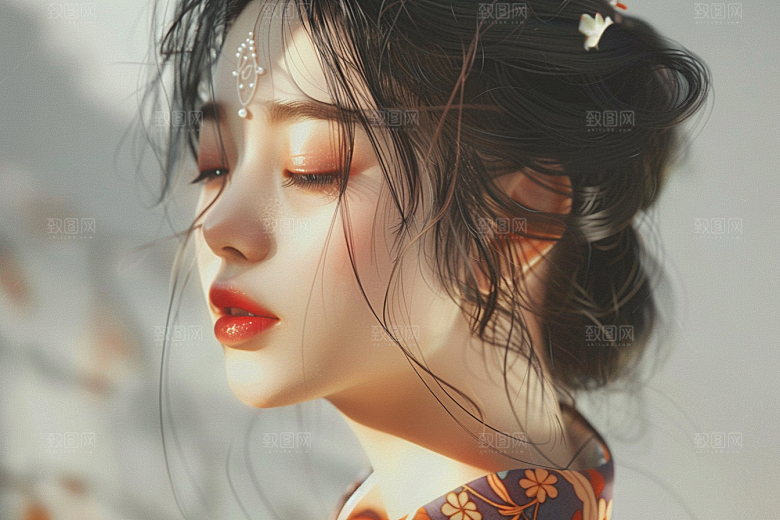 妆造发型美妆造型人物摄影图