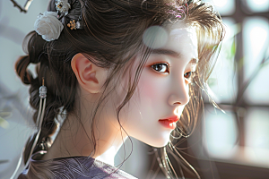 妆造发型写真艺术发型摄影图