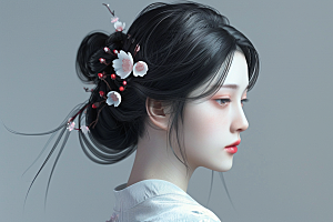 妆造发型美妆唯美摄影图