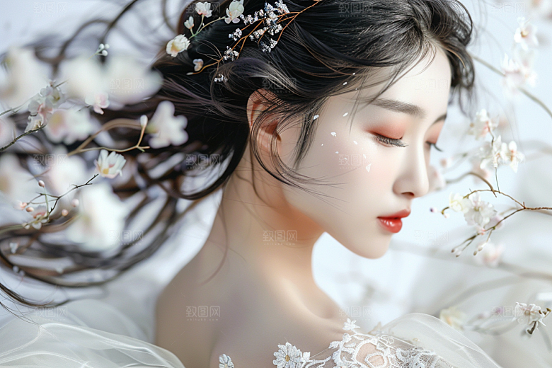 妆造发型唯美彩妆摄影图
