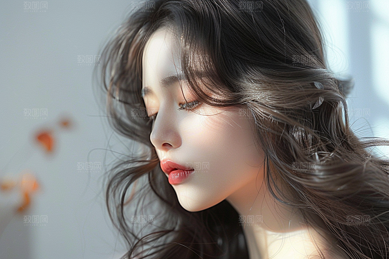 妆造发型唯美肖像摄影图