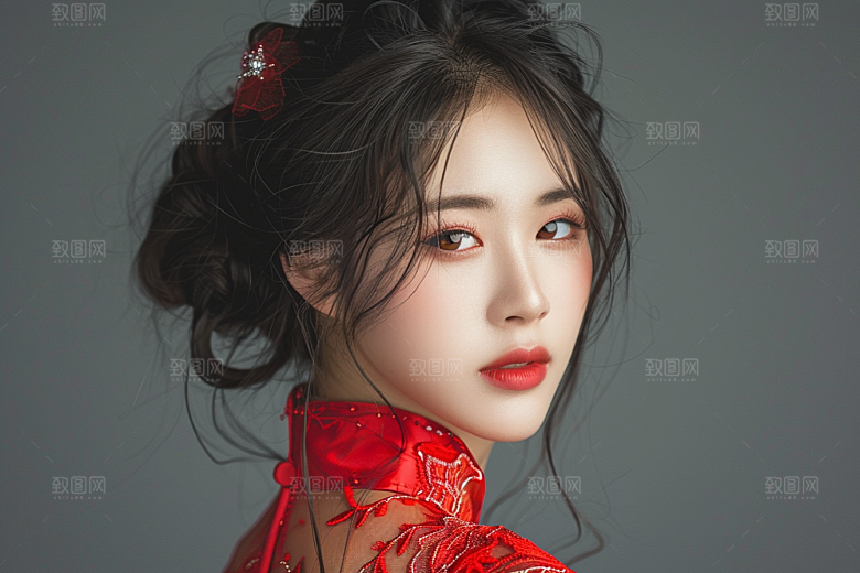妆造发型写真美妆摄影图