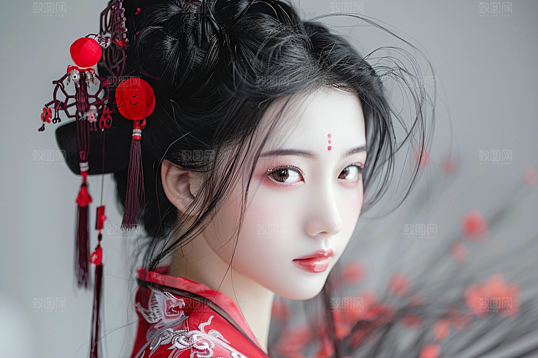 妆造发型艺术艺术发型摄影图