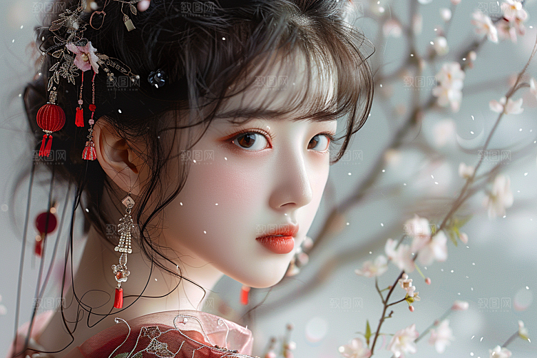 妆造发型唯美写真摄影图