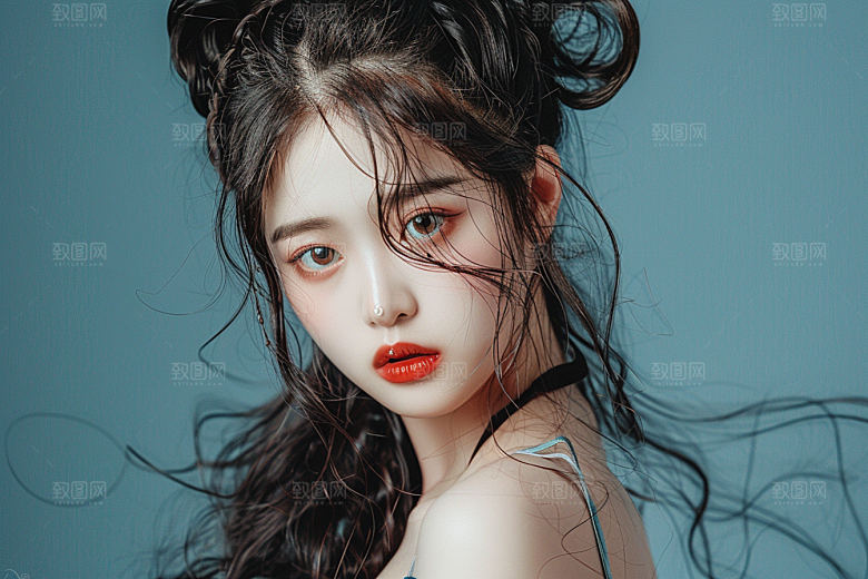 妆造发型人物美妆摄影图