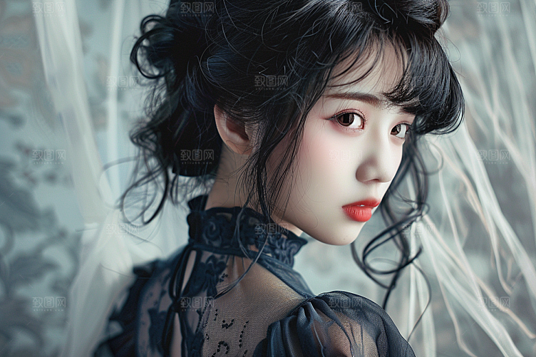 妆造发型唯美肖像摄影图