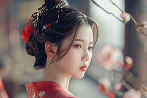 妆造发型人物唯美摄影图