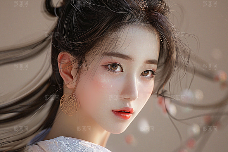 妆造发型艺术发型唯美摄影图