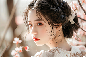 妆造发型唯美人物摄影图