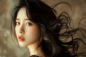 妆造发型唯美美妆摄影图