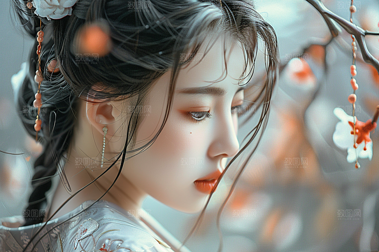 妆造发型艺术发型彩妆摄影图