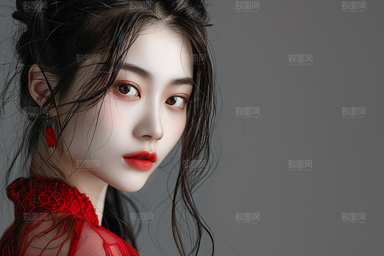 妆造发型彩妆高清摄影图