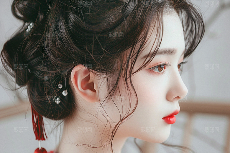 妆造发型人物唯美摄影图