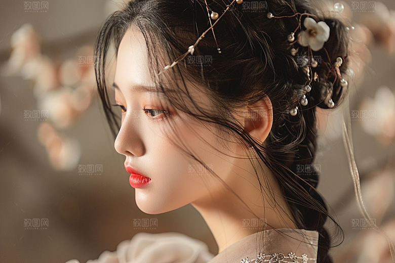 妆造发型艺术发型彩妆摄影图