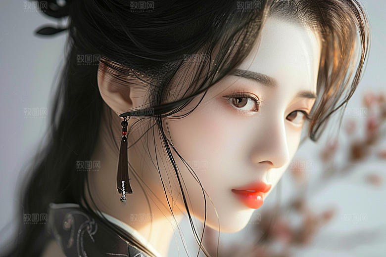 妆造发型人物美妆摄影图