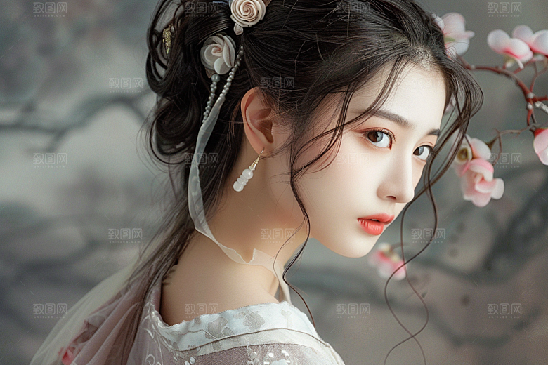 妆造发型肖像高清摄影图