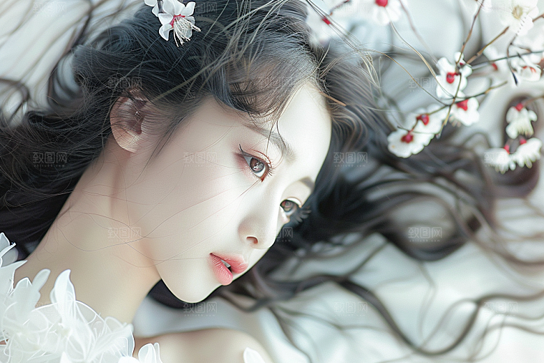 妆造发型美妆唯美摄影图