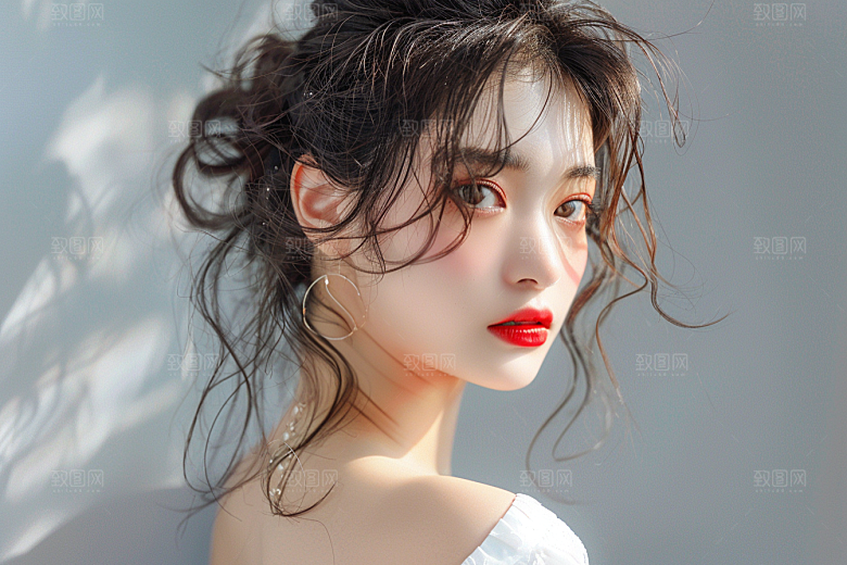 妆造发型彩妆美妆摄影图