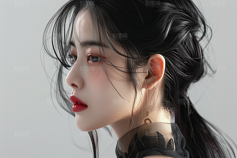 妆造发型美妆彩妆摄影图
