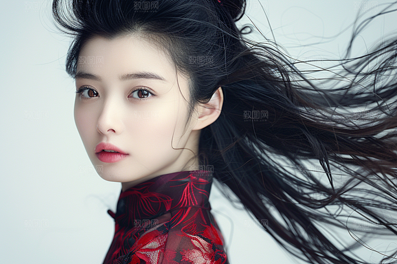 妆造发型写真艺术发型摄影图