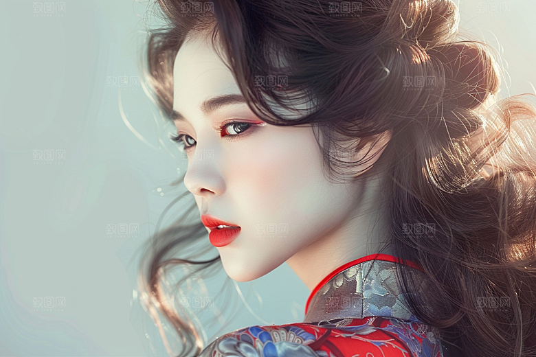 妆造发型美妆艺术发型摄影图