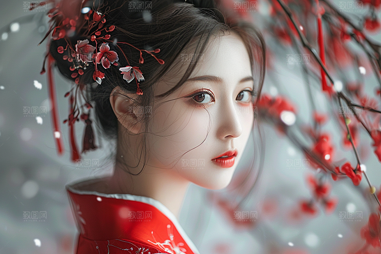妆造发型艺术发型写真摄影图