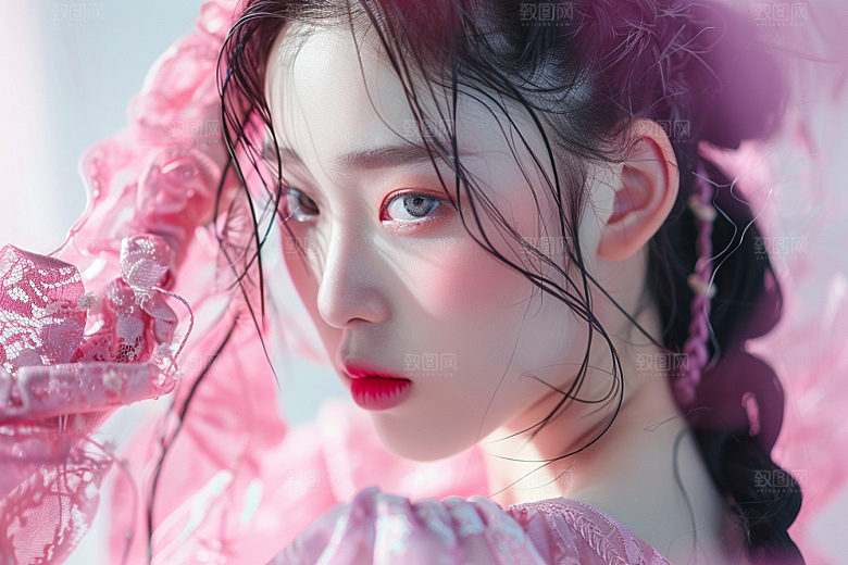妆造发型艺术发型美妆摄影图