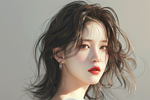 妆造发型美妆彩妆摄影图