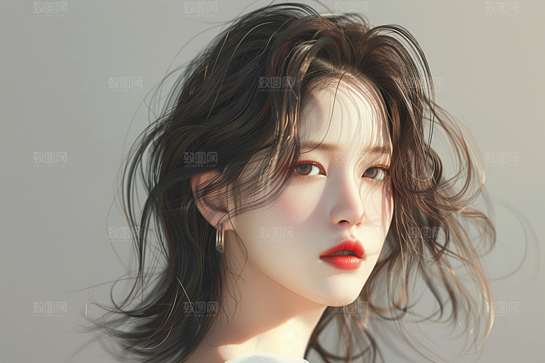 妆造发型美妆彩妆摄影图