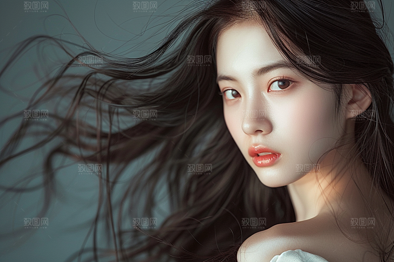 妆造发型人物彩妆摄影图