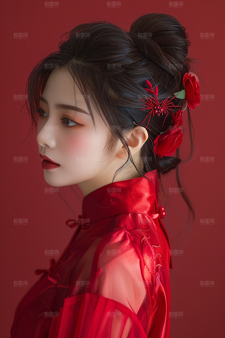 妆造发型美妆彩妆摄影图