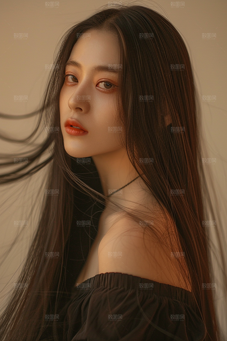 妆造发型美妆人物摄影图
