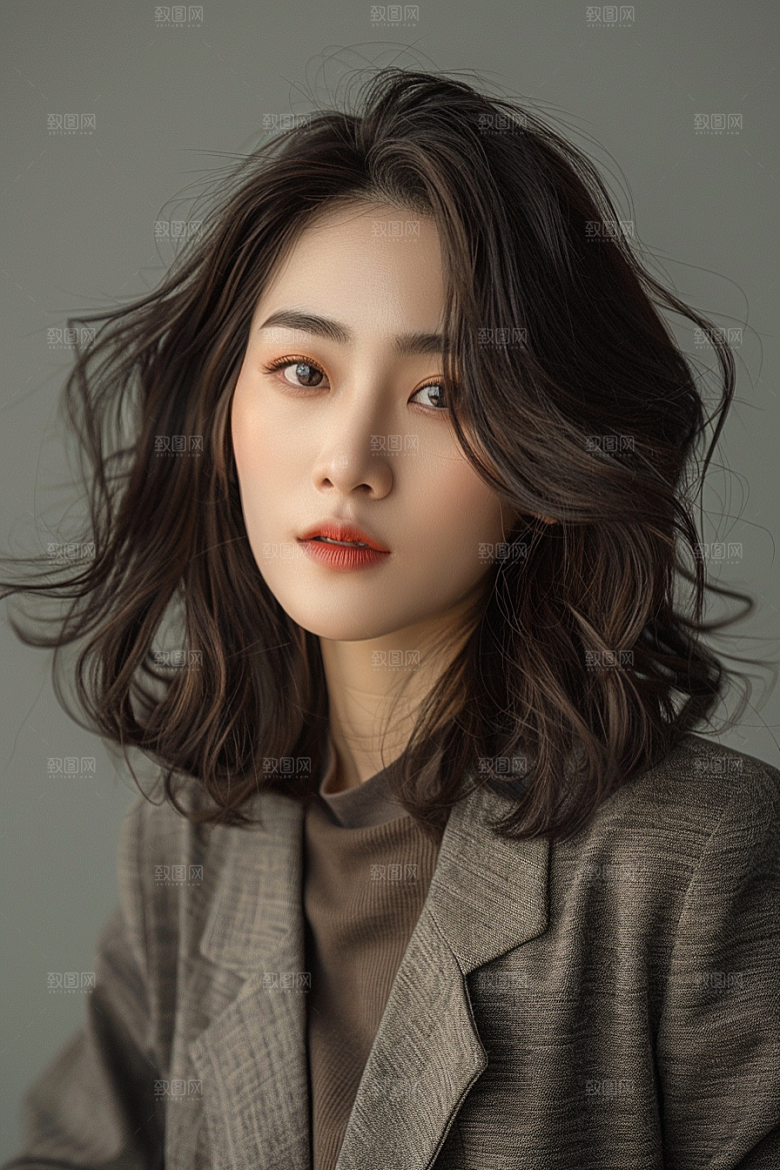 妆造发型人物唯美摄影图