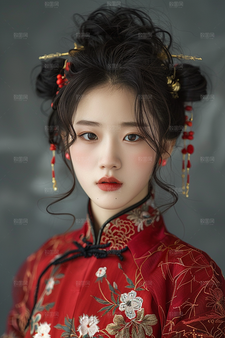 妆造发型人物美妆摄影图