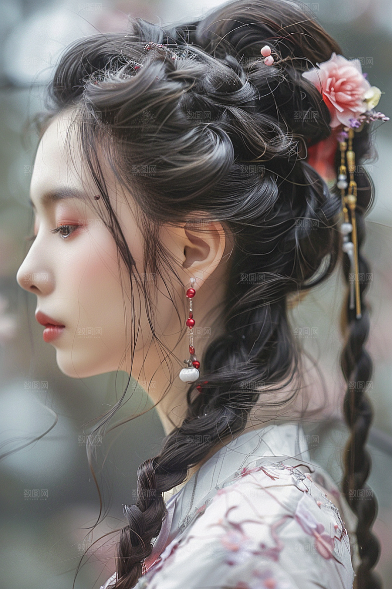 妆造发型写真艺术发型摄影图