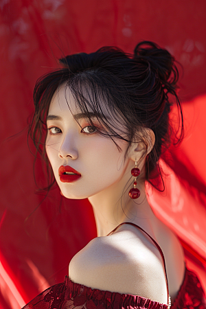 妆造发型美妆造型写真摄影图