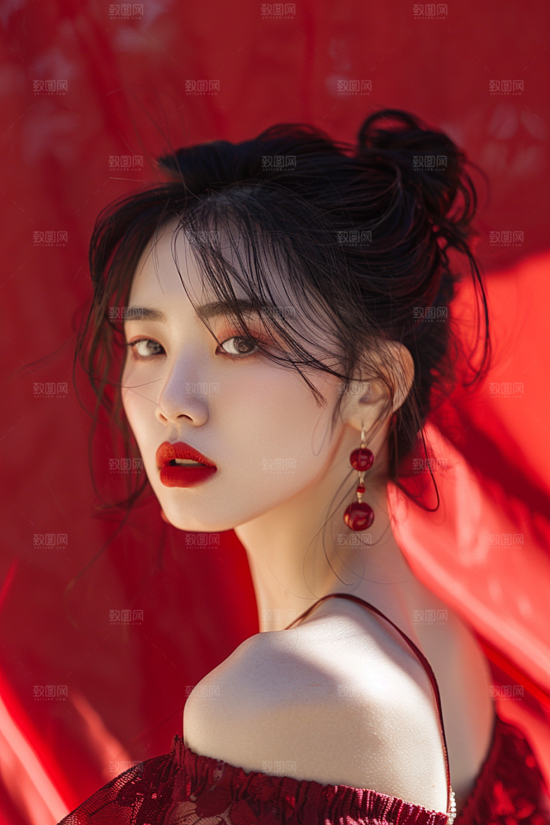 妆造发型美妆造型写真摄影图