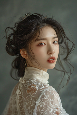 妆造发型唯美肖像摄影图