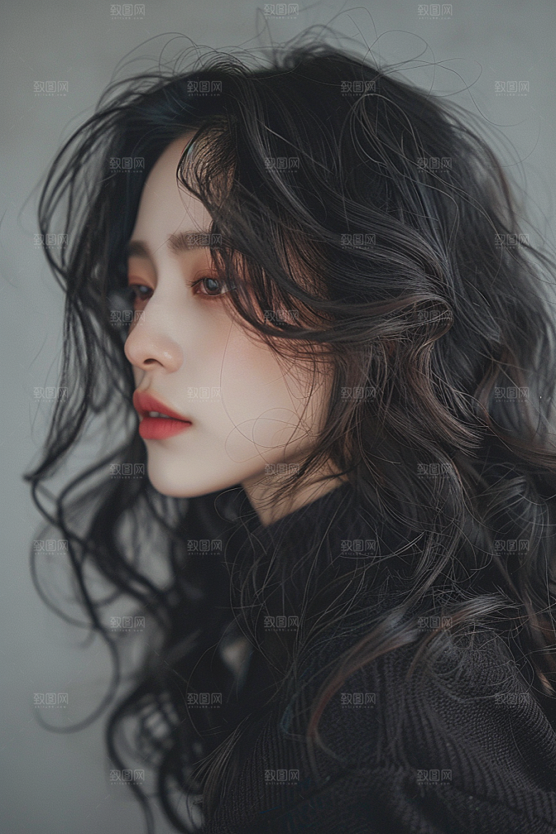 妆造发型人物彩妆摄影图