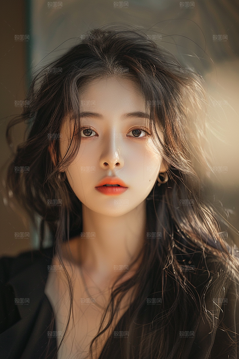 妆造发型唯美美妆造型摄影图