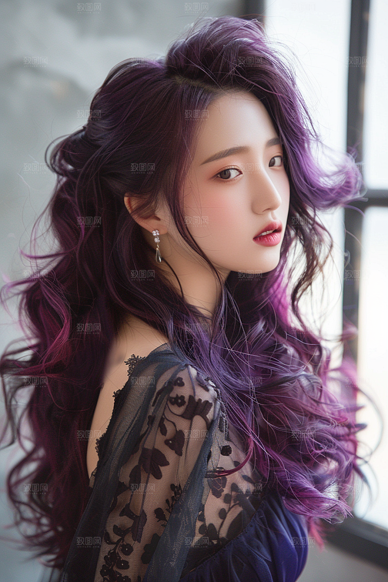 妆造发型唯美彩妆摄影图