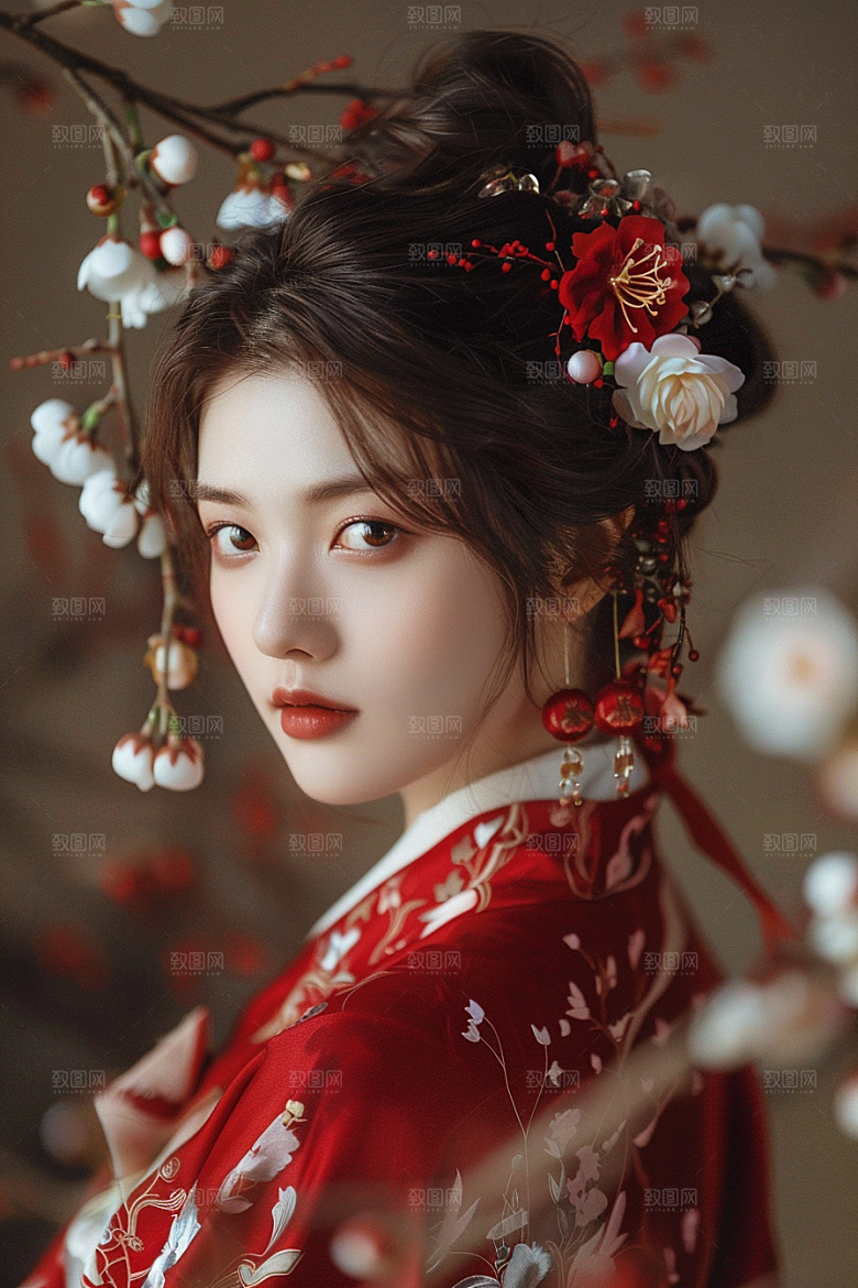 妆造发型艺术发型彩妆摄影图