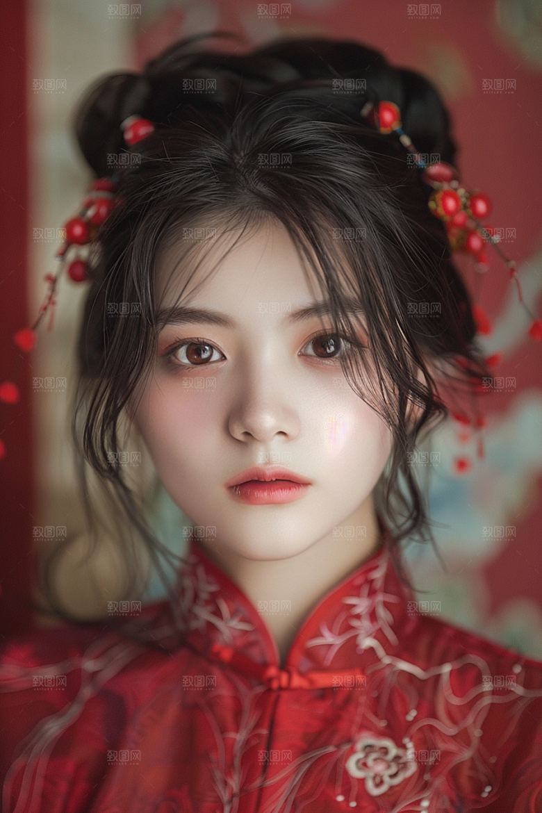 妆造发型唯美肖像摄影图